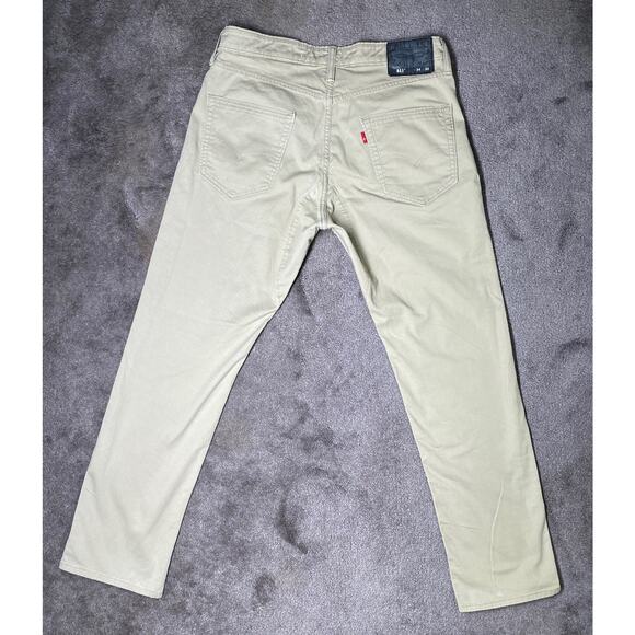 Levi's 511 Red Tab Black Patch Size 32 X 28 (34X30) Khaki Stretch Slim Fit Jeans - Picture 3 of 10